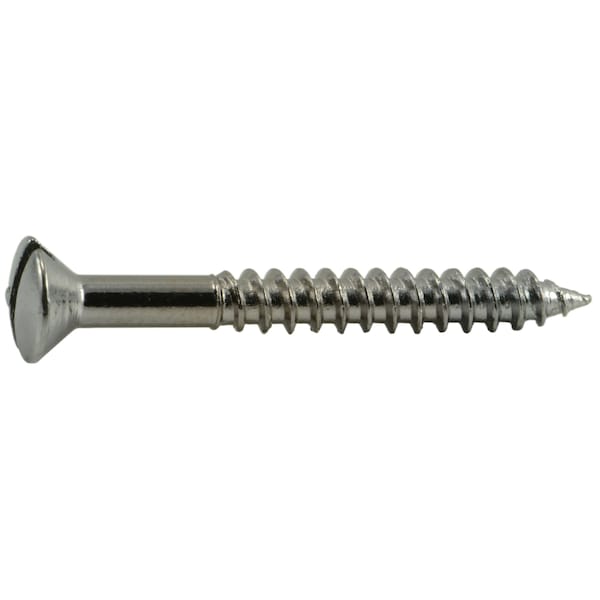 Midwest Fastener Wood Screw, #6, 1-1/4 in, Chrome Steel Oval Head Slotted Drive, 45 PK 62198 - main
